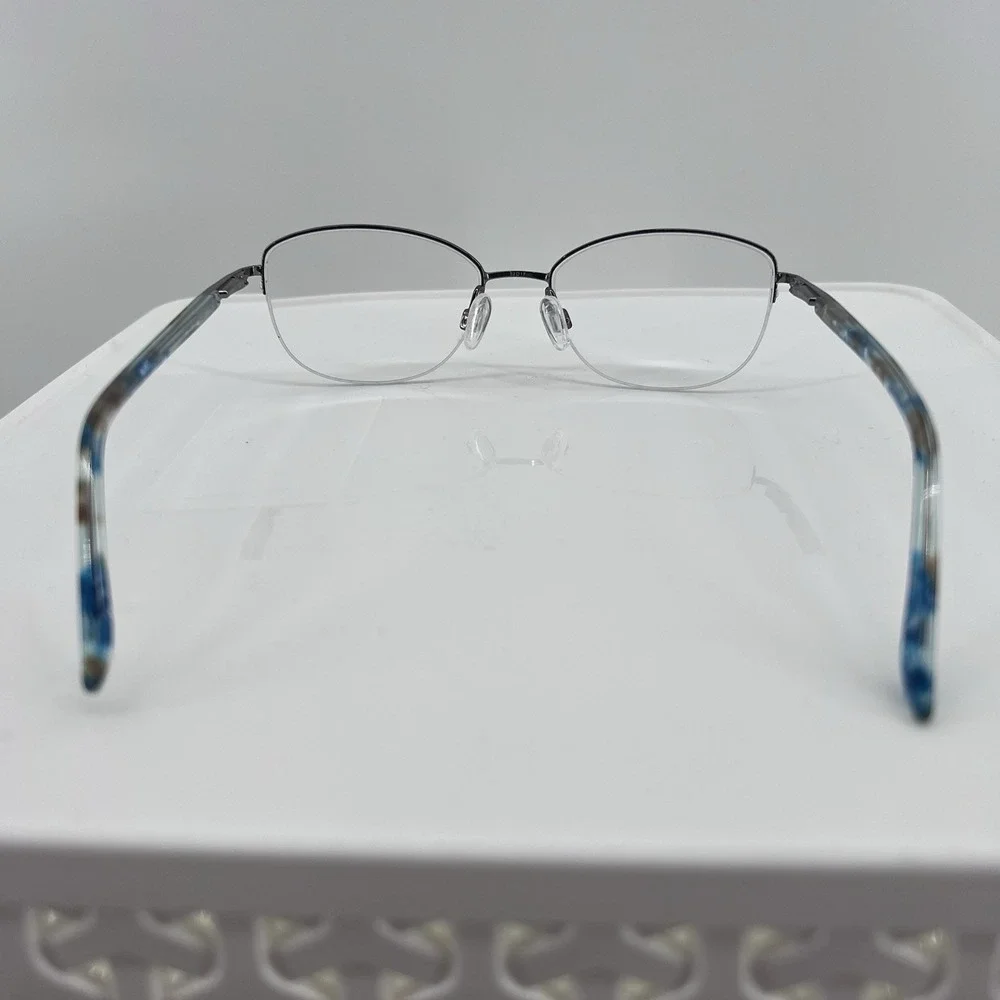 Elle Eyeglasses, Frames Only, EL 13472 BR, 52-17-135, Metal/Plastic, Copper/Blue